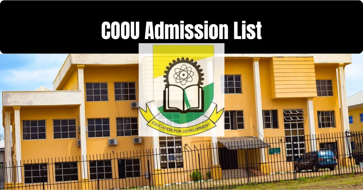 COOU Admission List 2025/2026 Academic Session