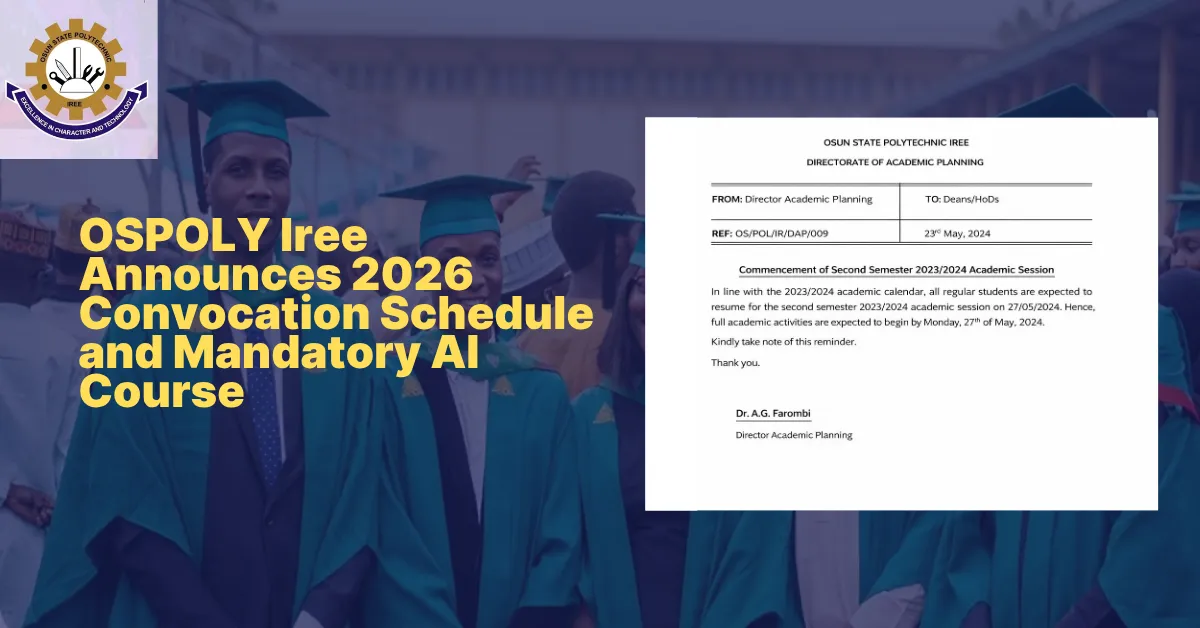 OSPOLY Iree Announces 2026 Convocation Schedule and Mandatory AI Course