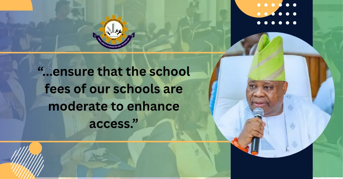 Governor Adeleke Maintains Moderate Fees and Cautions Institutions on PPP Agreements
