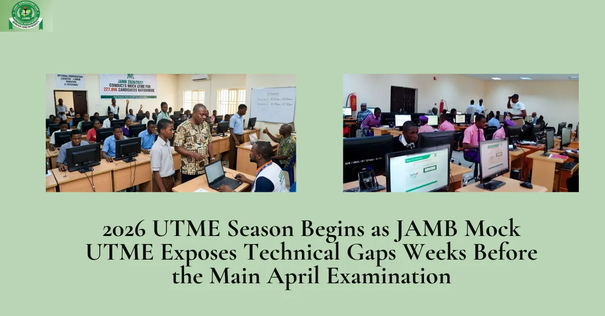 2026 UTME Season Begins as JAMB Mock UTME Exposes Technical Gaps Weeks Before the Main April Examination