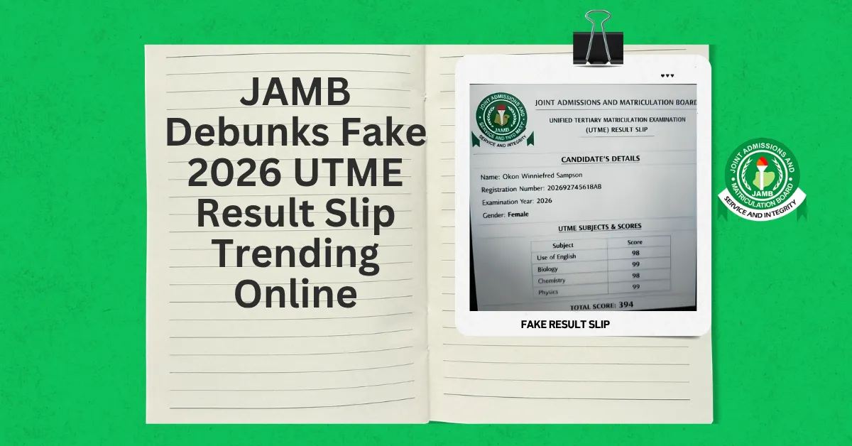 JAMB Debunks Fake 2026 UTME Result Slip Trending Online