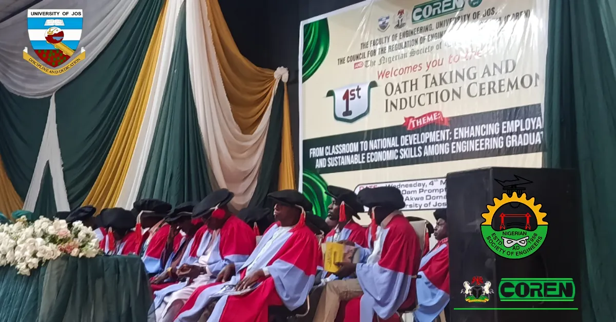 University of Jos Graduates 260 New Engineers in Joint COREN, NSE Induction
