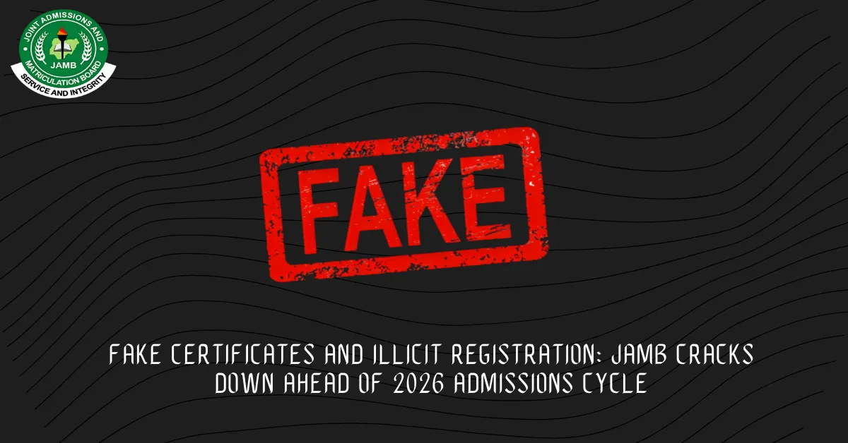 Fake Certificates and Illicit Registration: JAMB Cracks Down Ahead of 2026 Admissions Cycle
